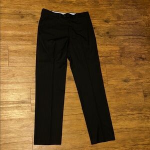 Chaps Black Pinstripe Slim Fit Pants